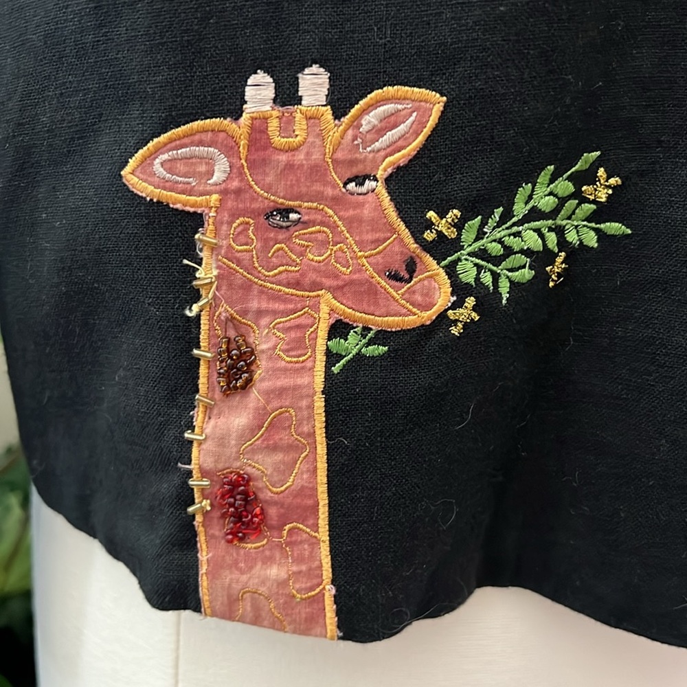 Vintage Raviya Linen African Giraffe Jacket - Picture 10 of 14
